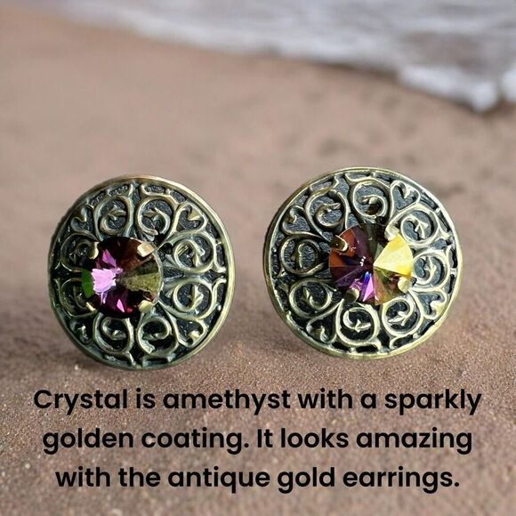 Handcrafted Earrings with Swarovski Crystal - Picture 2 of 5